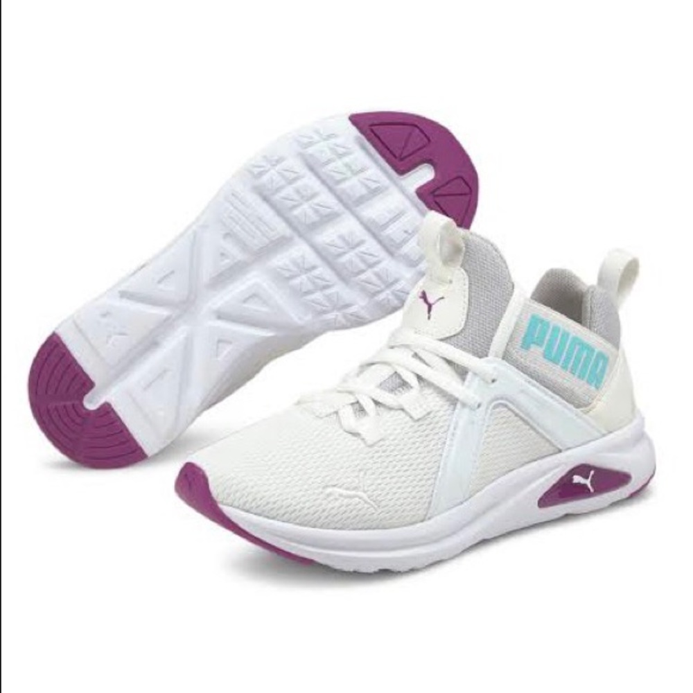 Authentic PUMA Enzo 2 Sparkle JR Boy Girl shoes US 7C NEW W/ Box Softfoam+ White - Picture 7 of 7